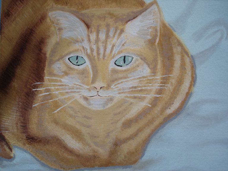 Rode poes - acrylverf op canvas Meriska van Hof