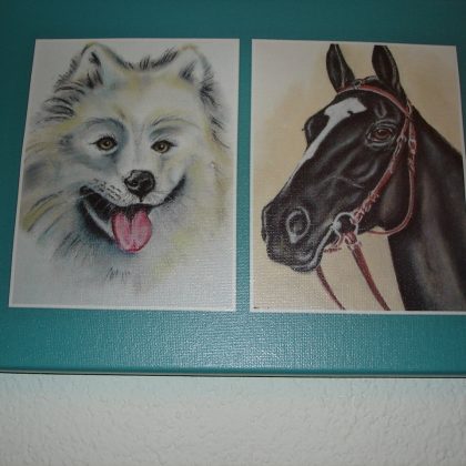 print op canvas "Hond en paard" van Meriska van Hof